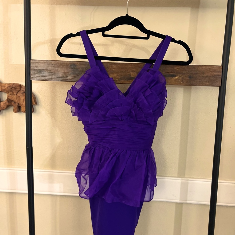 Mikal Aghal purple cocktail dress